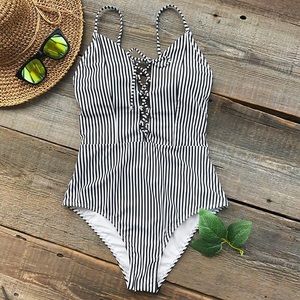 NWT Cupshe True Joy Stripe One-piece Swimsuit, XL